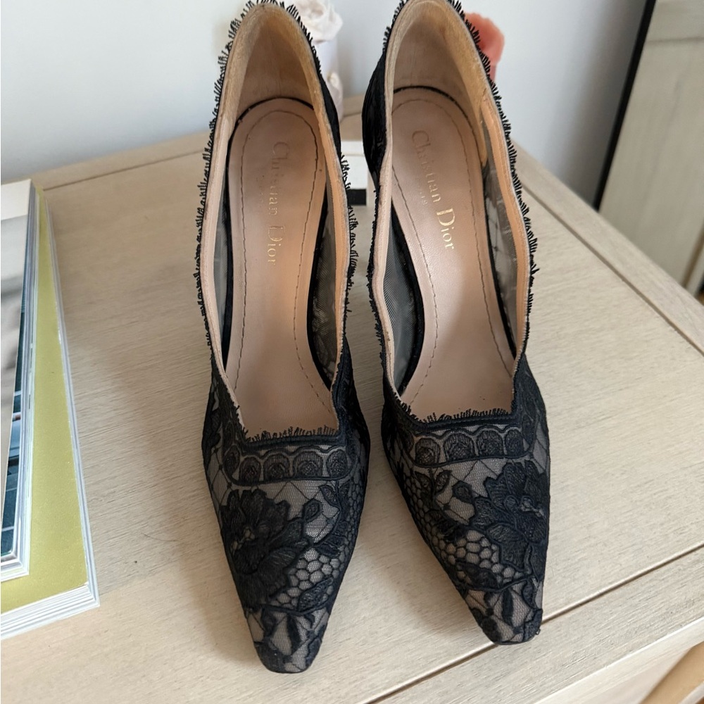 Dior Black Lace Women's Shoes